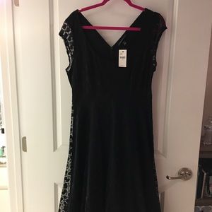 NWT Lane Bryant Black Party Dress with polka dots